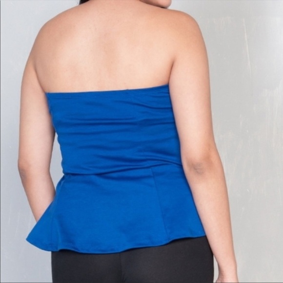5/$20 Plus size strapless peplum top - Picture 2 of 4